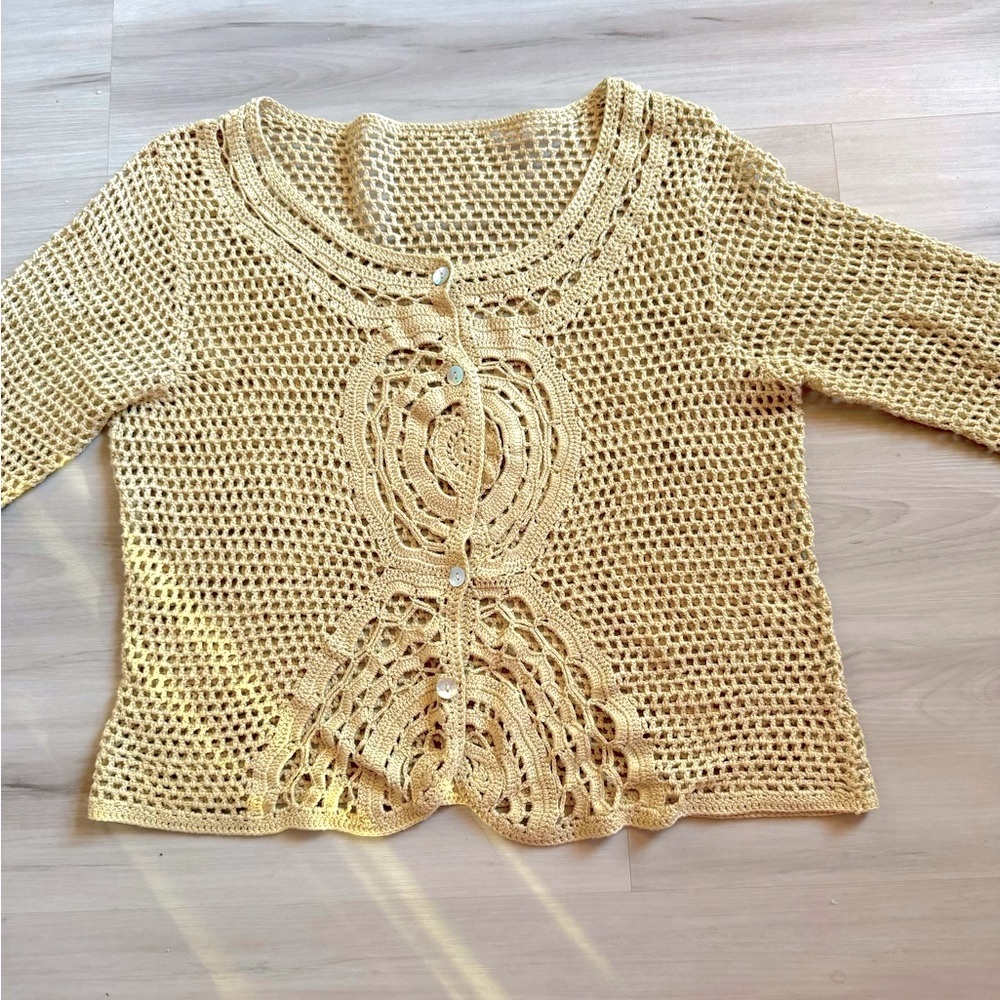 Vintage Crochet Knit Sweater